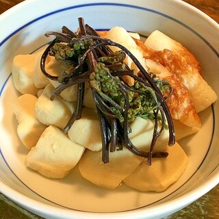 ワラビと高野豆腐の煮物